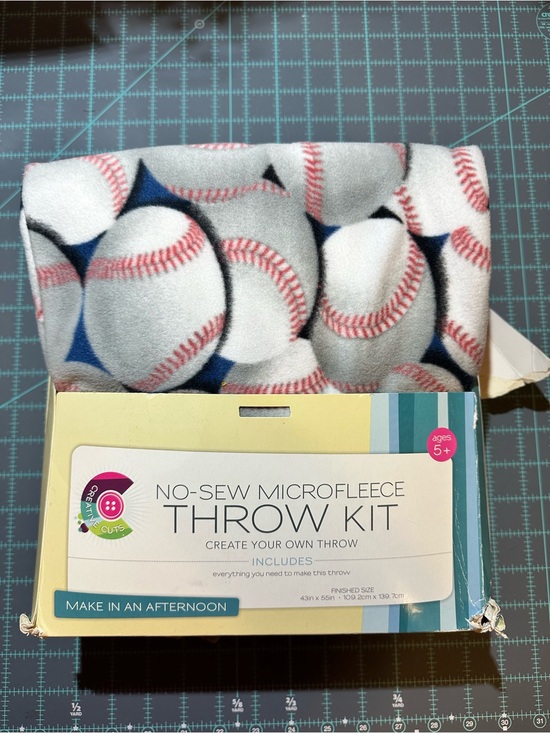 Other - MicroFleece Baseball No-Sew Throw Kit
